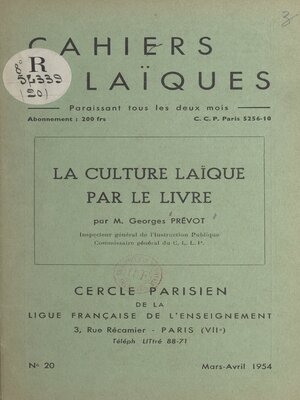 cover image of La culture laïque par le livre